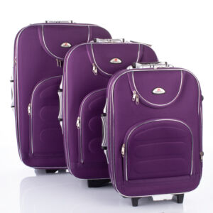3 db-os bőrönd szett lila színben
