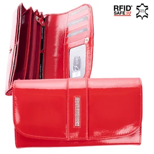 Fairy Crystal valódi lakkbőr női pénztárca NP 789 Red RFID védelemmel