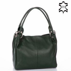 Valódi bőr női táska sötétzöld színben