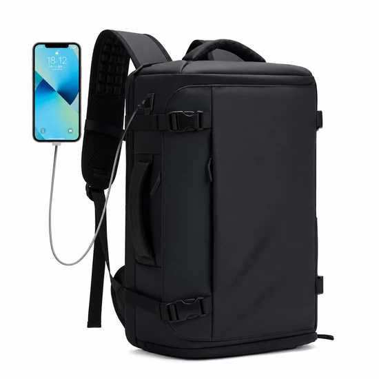 Cipőtartós nagyméretű vízálló utazóhátizsák USB töltővel 50 x 30 x 20 cm