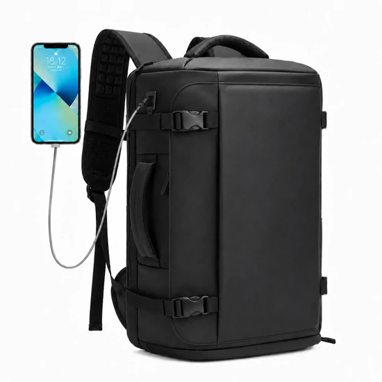 Cipőtartós nagyméretű vízálló utazóhátizsák USB töltővel 50 x 30 x 20 cm