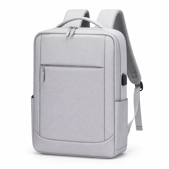 Bővíthető könnyű szürke hátizsák USB csatlakozóval WizzAir és új Ryanair méretben 40x30x20 cm