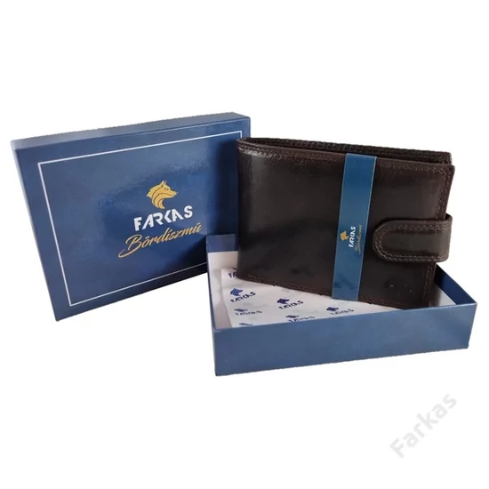 FARKAS RFID prémium bőrpénztárca kivehető kártyatartó résszel díszdobozban