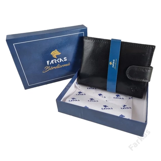 FARKAS RFID prémium bőrpénztárca kivehető kártyatartó résszel díszdobozban