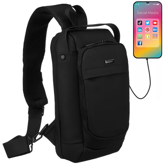 Vízálló Testtáska/Válltáska USB csatlakozóval