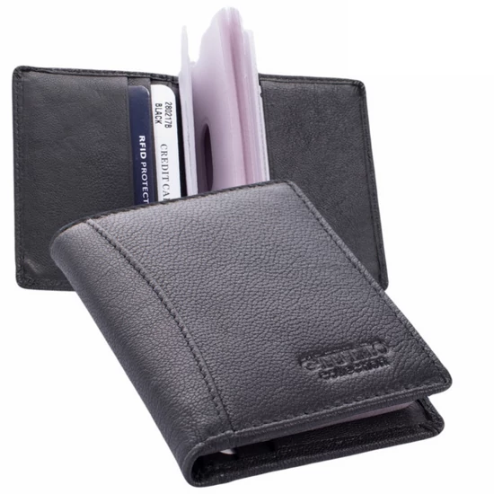 GIULIO COLLECTION valódi bőr kártyatartó RFID rendszerrel