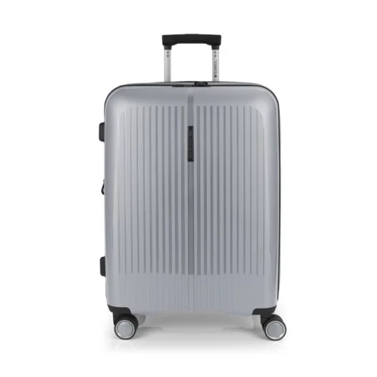 Gabol Brooklyn 4-kerekes bővíthető bőrönd Ezüst színben 65 cm GA-1239M