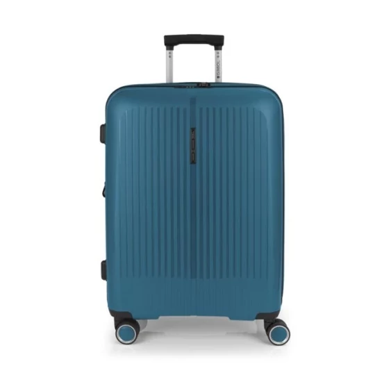 Gabol Brooklyn 4-kerekes bővíthető bőrönd Türkiz színben 65 cm GA-1239M
