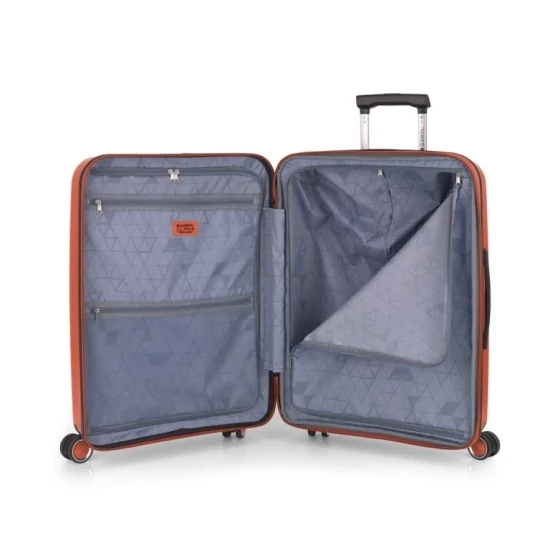 Gabol Brooklyn 4-kerekes bővíthető bőrönd Korall színben 65 cm GA-1239M