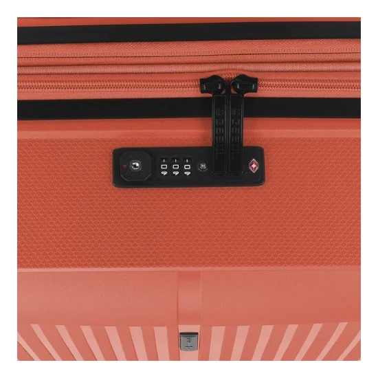 Gabol Brooklyn 4-kerekes bővíthető bőrönd Korall színben 65 cm GA-1239M