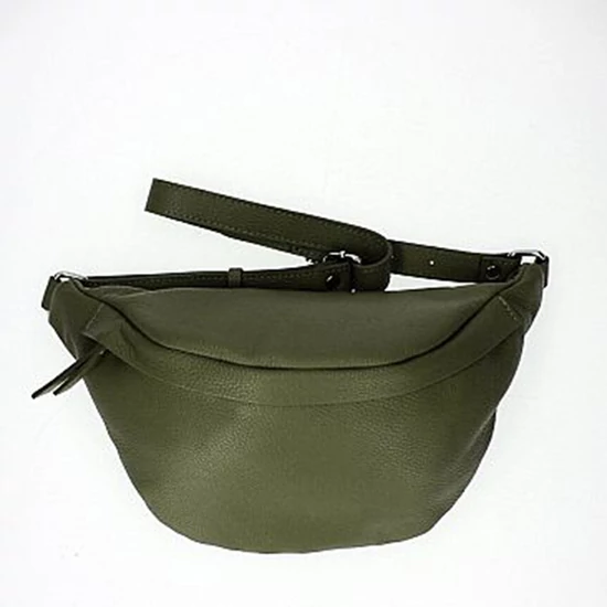 Valódi bőr női oldaltáska military green