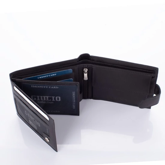 GIULIO valódi bőr férfi pénztárca díszdobozban RFID rendszerrel ( 8 kártyatartó )