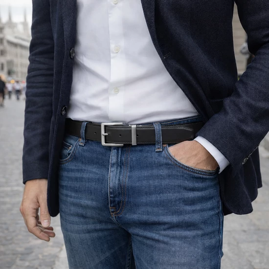 Valódi bőr férfi öv Made In Italy 135 cm