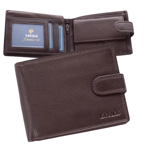 Férfi bőr pénztárca barna színben RFID védelemmel 301 Brown