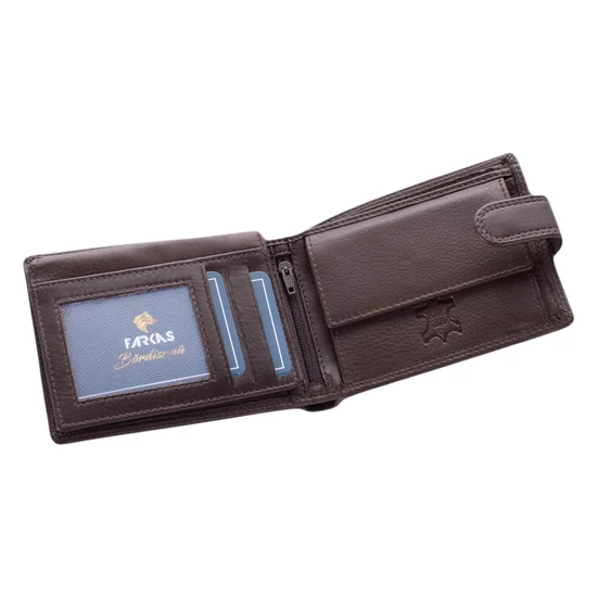 Férfi bőr pénztárca barna színben RFID védelemmel 301 Brown