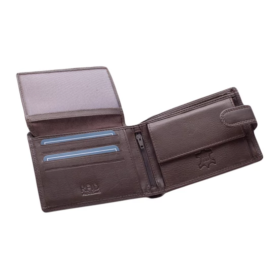 Férfi bőr pénztárca barna színben RFID védelemmel 301 Brown