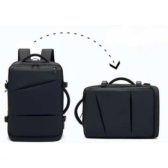 Fedélzeti Laptophátizsák kabinméretű / bővíthető / USB töltővel 40 x 30 x 20 cm
