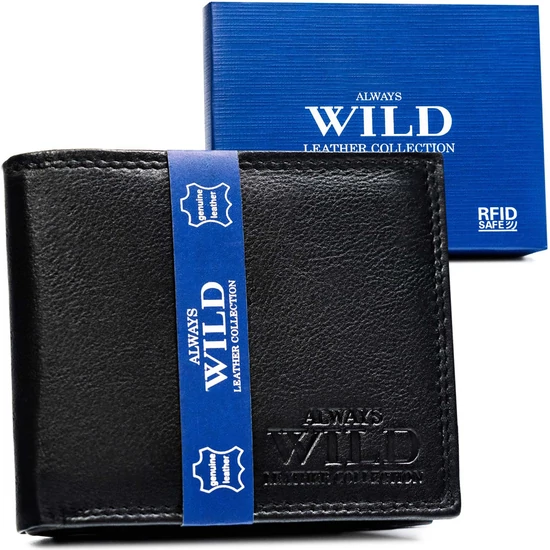 ALWAYS WILD Valódi Bőr Férfi pénztárca RFID rendszerrel