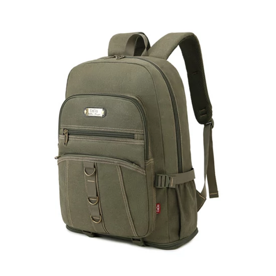 Outdoor Nagyméretű ultraerős vászon hátizsák khaki színben