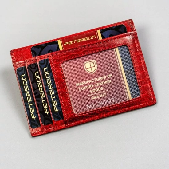 Peterson Elegáns Valódi bőr kártyatartó RFID Védelemmel
