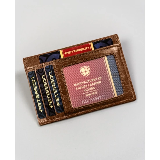 Peterson Elegáns Valódi bőr kártyatartó RFID Védelemmel
