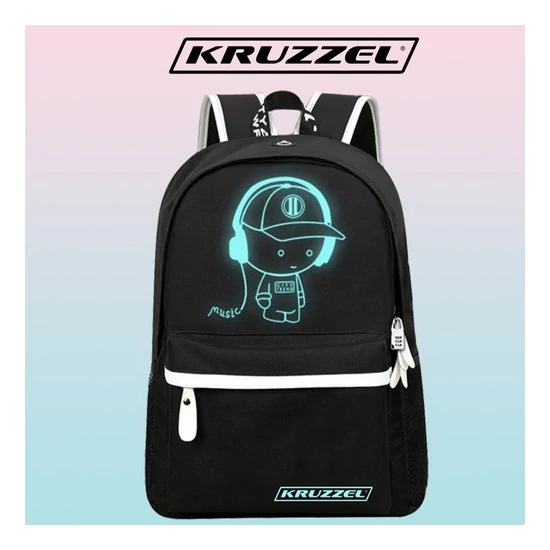Kruzzel 19374 USB csatlakozós fényvisszaverős hátizsák iskolatáska