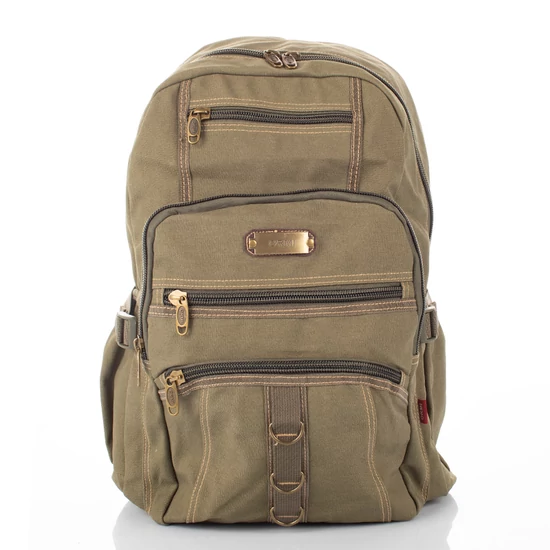Outdoor Nagyméretű ultraerős vászon hátizsák khaki színben