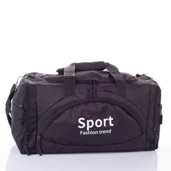 Sokzsebes Sporttáska és Utazótáska fekete színben  45x30x20 cm
