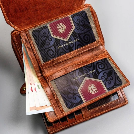 Kis méretű Valódi bőr női pénztárca RFID védelemmel