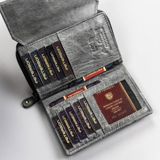 Kis méretű Valódi bőr női pénztárca RFID védelemmel