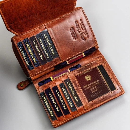 Kis méretű Valódi bőr női pénztárca RFID védelemmel
