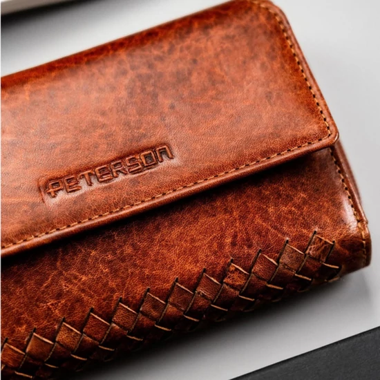 Kis méretű Valódi bőr női pénztárca RFID védelemmel