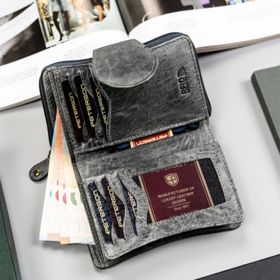 Kis méretű Valódi bőr női pénztárca RFID védelemmel