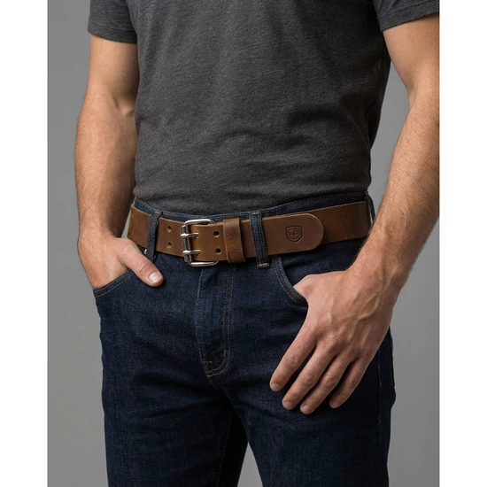 Valódi bőr duplacsatos férfi öv 95 cm-től 135 cm-ig