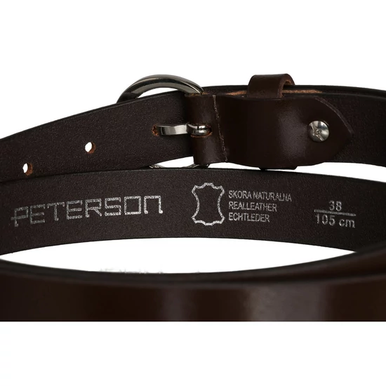 Valódi bőr női öv klasszikus ezüst csattal - Peterson 100 cm-től 120 cm-ig