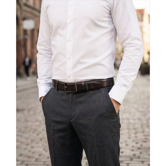 2 az 1-ben elegáns valódi bőr férfi öv 95 cm-től 135 cm-ig