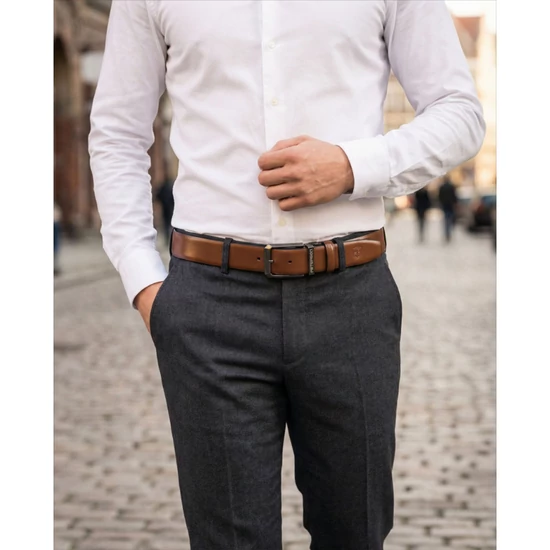 2 az 1-ben elegáns valódi bőr férfi öv 95 cm-től 135 cm-ig