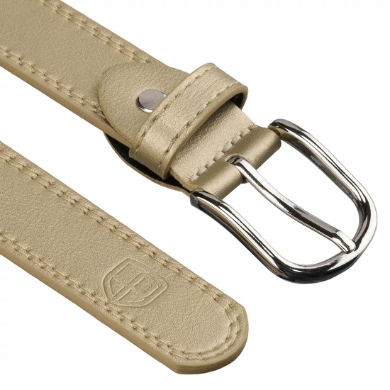 Peterson bézs női öv klasszikus ezüst csattal 95 cm-től 115 cm-ig