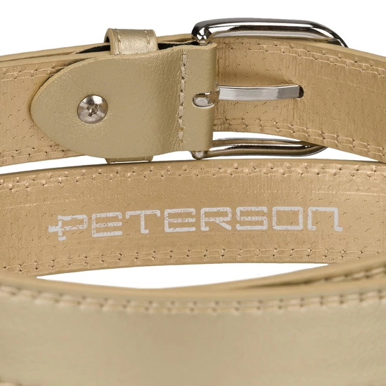 Peterson bézs női öv klasszikus ezüst csattal 95 cm-től 115 cm-ig