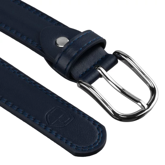 Peterson sötétkék női öv klasszikus ezüst csattal 95 cm-től 115 cm-ig