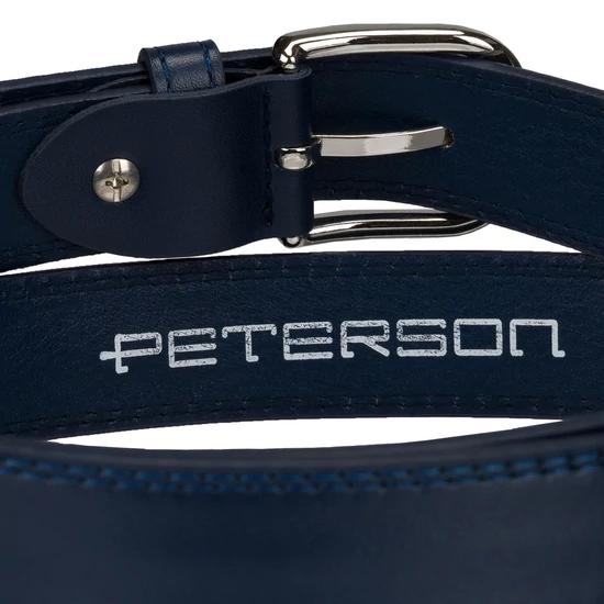 Peterson sötétkék női öv klasszikus ezüst csattal 95 cm-től 115 cm-ig