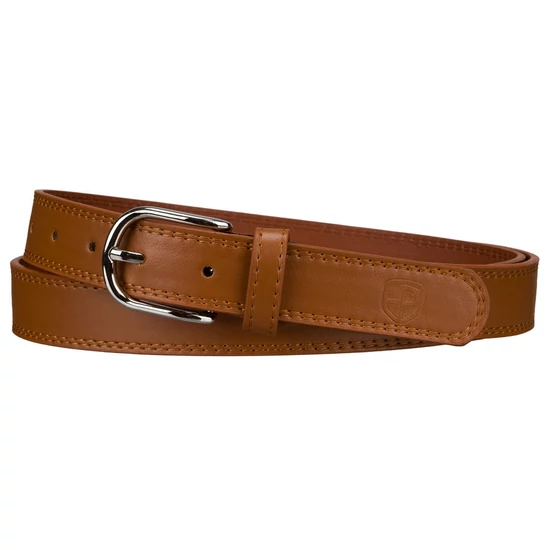Peterson világosbarna női öv klasszikus ezüst csattal 95 cm-től 115 cm-ig