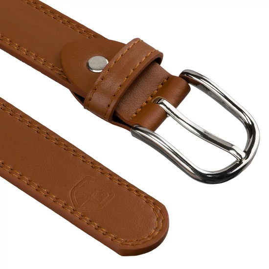 Peterson világosbarna női öv klasszikus ezüst csattal 95 cm-től 115 cm-ig