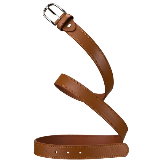 Peterson világosbarna női öv klasszikus ezüst csattal 95 cm-től 115 cm-ig