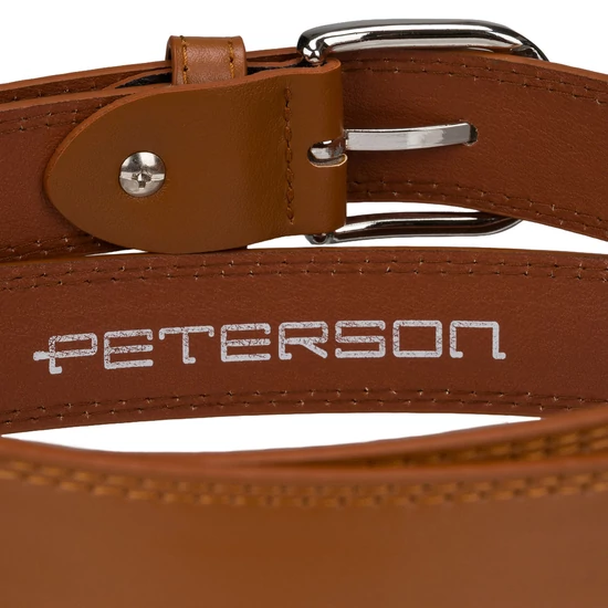 Peterson világosbarna női öv klasszikus ezüst csattal 95 cm-től 115 cm-ig
