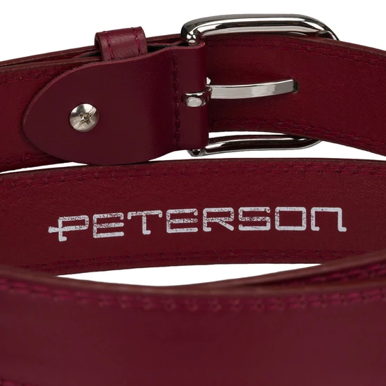 Peterson bordó női öv klasszikus ezüst csattal 95 cm-től 115 cm-ig
