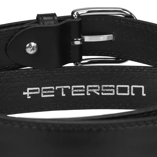 Peterson fekete női öv klasszikus ezüst csattal 95 cm-től 115 cm-ig