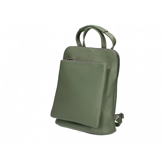 Valódi bőr női Ipad tartós hátizsák S méret S7139 MilitaryGreen