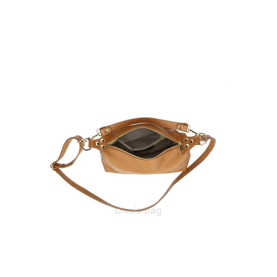 Valódi bőr olasz női válltáska konyak színben