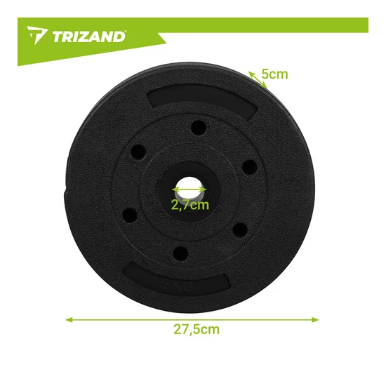 Súly 5 kg Trizand 4 darabos bitumenes súlyzólap készlet súlyzókhoz és rudakhoz